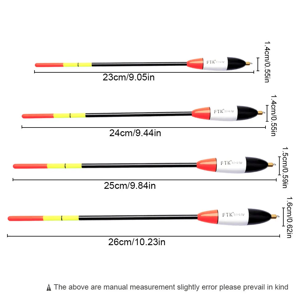 FTK 4Pcs Fishing Float 23cm-26cm Barguzinsky Fir Float Bobber Long Tail Vertical Buoy For Carp Fishing Accessories Tackle 2024 Mapêche.com