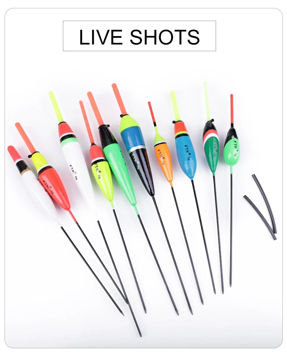 FTK 10pcs Fishing Float Bobber Mix 1g-5g Wood Float Set Barguzinsky Fir Float Buoy Bobber Stopper Fishing Float Fishing Tackle Mapêche.com