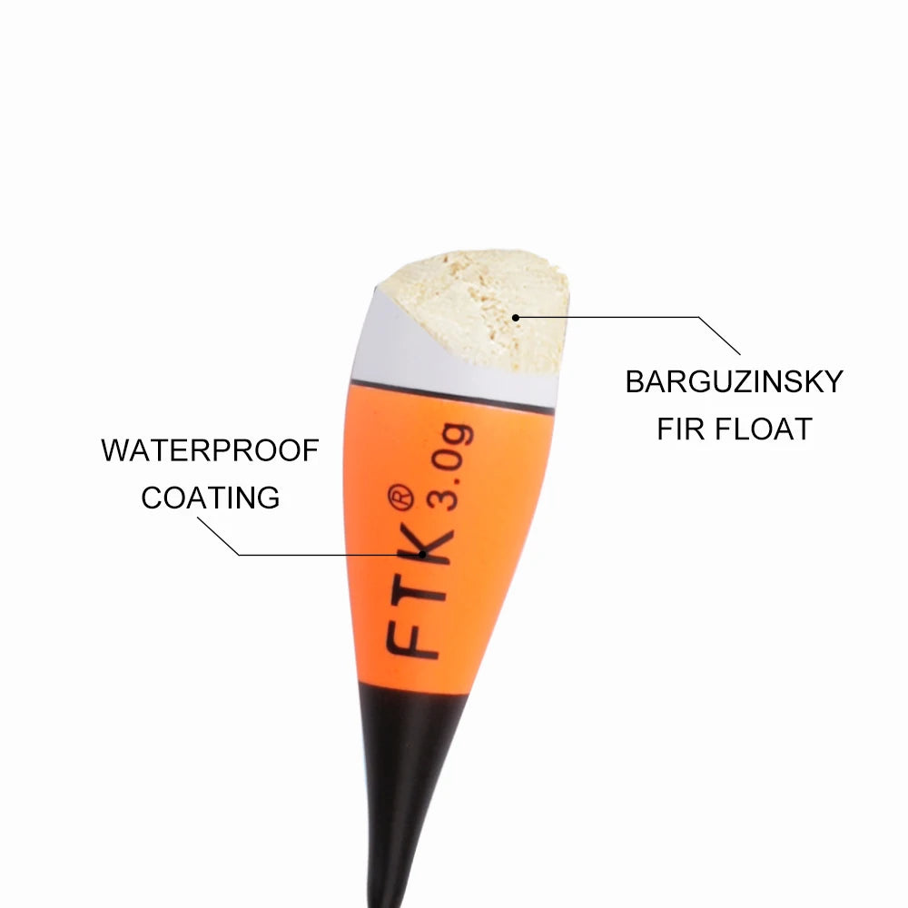 FTK 10Pcs Fishing Float 2g 3g 5g Barguzinsky Fir Float Bobber Long Tail Vertical Buoy For Carp Fishing Accessories Tackle 2023 Mapêche.com