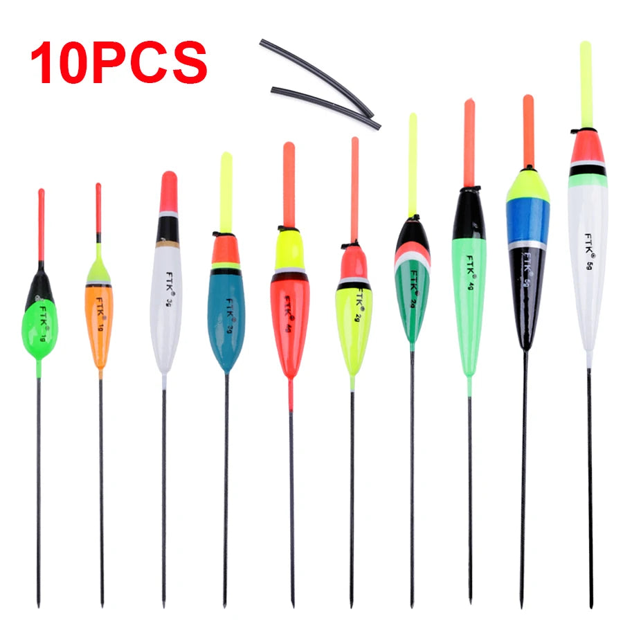 FTK 10pcs Fishing Float Bobber Mix 1g-5g Wood Float Set Barguzinsky Fir Float Buoy Bobber Stopper Fishing Float Fishing Tackle Mapêche.com