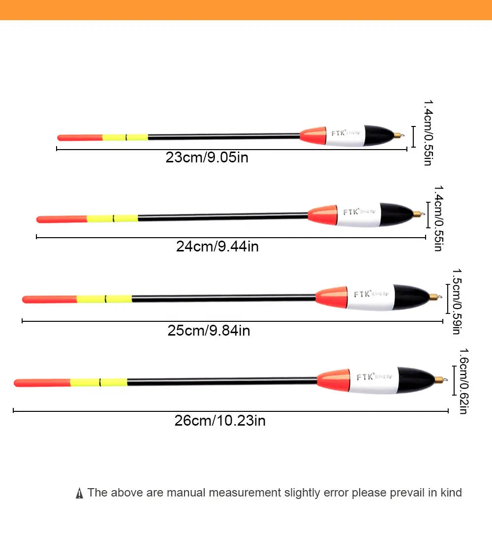 FTK 4Pcs Fishing Float 23cm-26cm Barguzinsky Fir Float Bobber Long Tail Vertical Buoy For Carp Fishing Accessories Tackle 2024 Mapêche.com