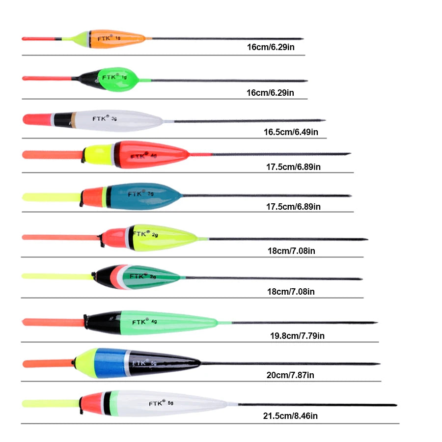 FTK 10pcs Fishing Float Bobber Mix 1g-5g Wood Float Set Barguzinsky Fir Float Buoy Bobber Stopper Fishing Float Fishing Tackle Mapêche.com