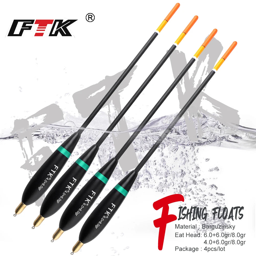 FTK 4PCS/LOT Barguzinsky Fir Float Bobber Vertical Buoy Mixed Size Float Pesca Balsa Floats Set Stopper Peche accesoires Mapêche.com