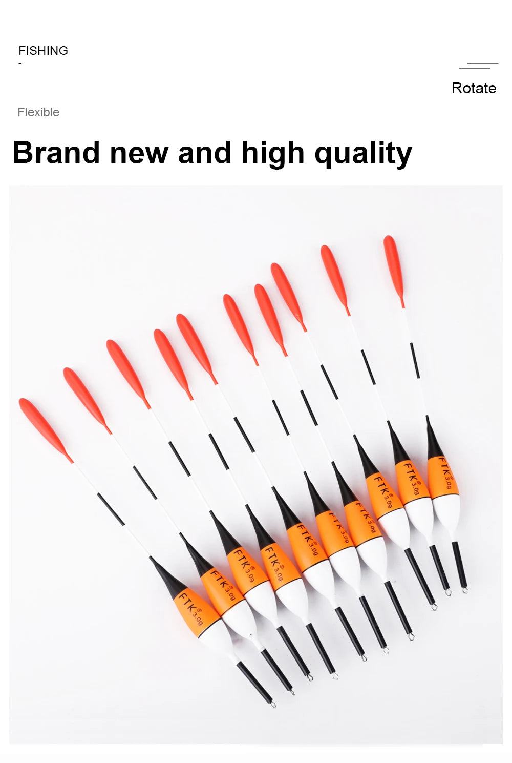 FTK 10Pcs Fishing Float 2g 3g 5g Barguzinsky Fir Float Bobber Long Tail Vertical Buoy For Carp Fishing Accessories Tackle 2023 Mapêche.com