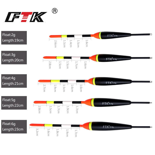 FTK Barguzinsky Fir Light On The Dark 5Pcs/Lot Fishing Float Length 19-23cm Float Weight 2g-6g For Carp Fishing Mapêche.com