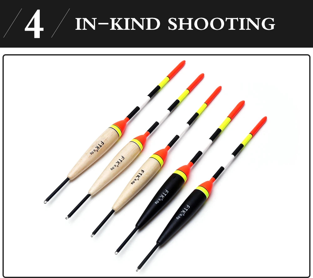 FTK Barguzinsky Fir Light On The Dark 5Pcs/Lot Fishing Float Length 19-23cm Float Weight 2g-6g For Carp Fishing Mapêche.com
