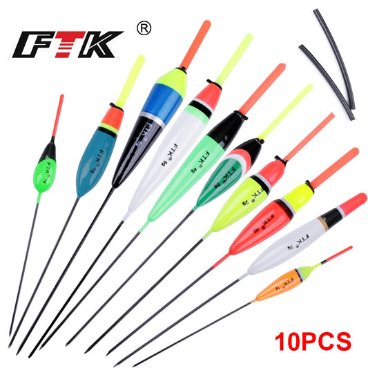 FTK 10pcs Fishing Float Bobber Mix 1g-5g Wood Float Set Barguzinsky Fir Float Buoy Bobber Stopper Fishing Float Fishing Tackle Mapêche.com