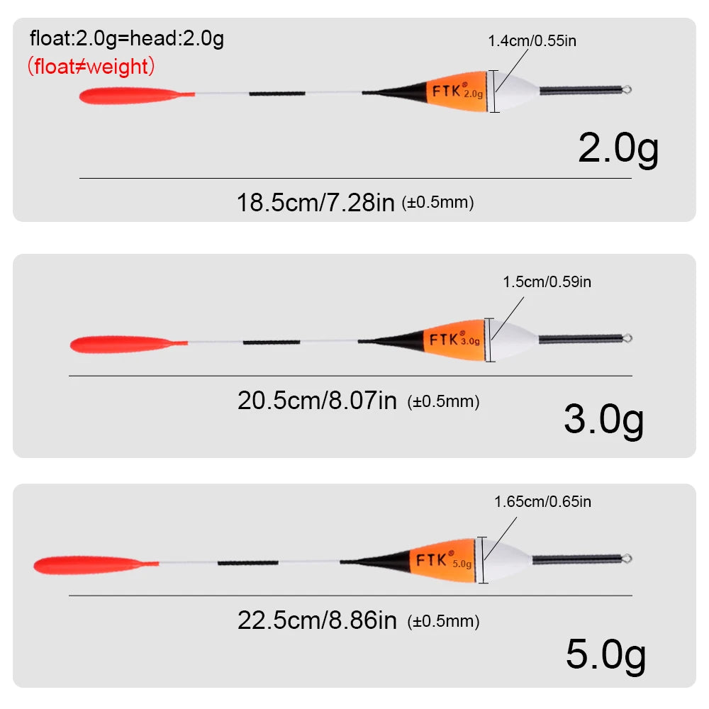 FTK 10Pcs Fishing Float 2g 3g 5g Barguzinsky Fir Float Bobber Long Tail Vertical Buoy For Carp Fishing Accessories Tackle 2023 Mapêche.com