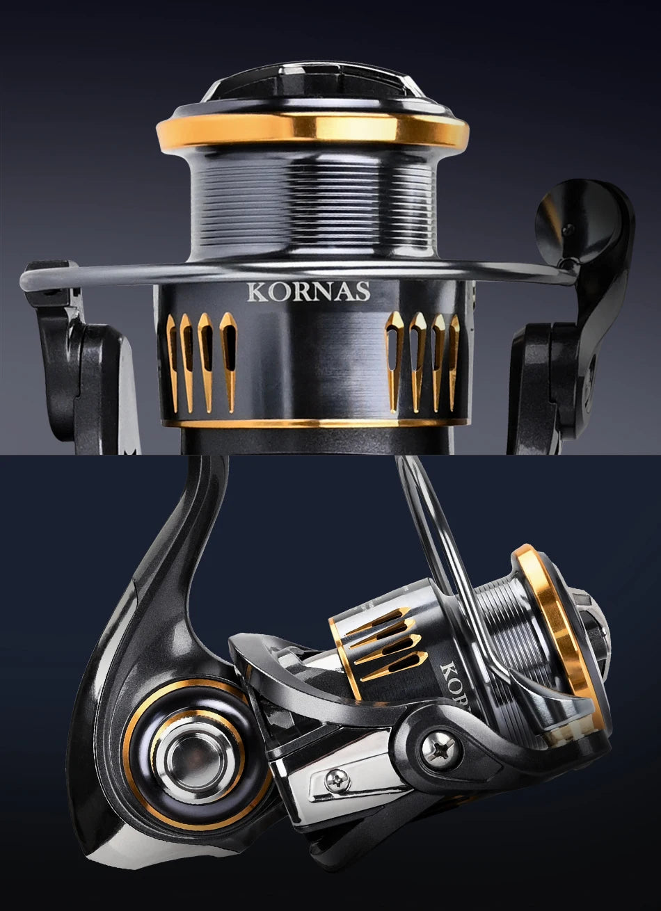 MEREKING KORNAS Series Rust Free And Smooth Bearing 5.2:1 Spinning Fishing Reel Drag 12Kg Max Power Spinning Wheel Fishing Coil Mapêche.com