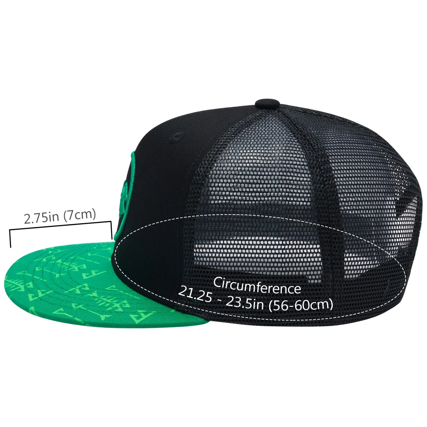 Casquette à visière plate Bassdash, ajustable, en maille