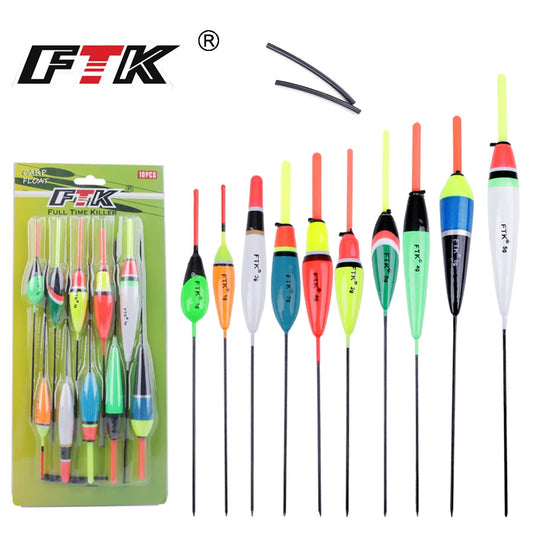 FTK 10pcs Fishing Float Bobber Mix 1g-5g Wood Float Set Barguzinsky Fir Float Buoy Bobber Stopper Fishing Float Fishing Tackle Mapêche.com