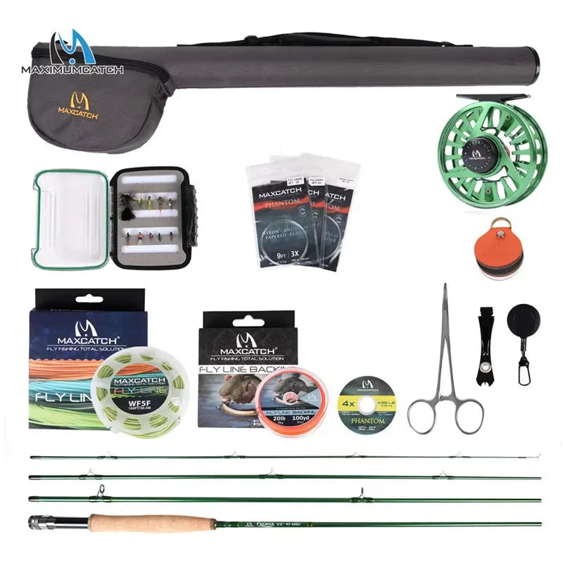 Ensemble Complet de Pêche à la Mouche Maximumcatch – Canne 9', pour soie 4 à 6 WT