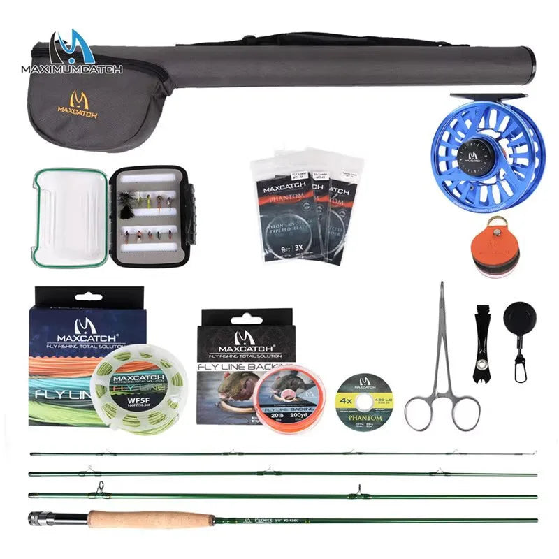 Ensemble Complet de Pêche à la Mouche Maximumcatch – Canne 9', pour soie 4 à 6 WT