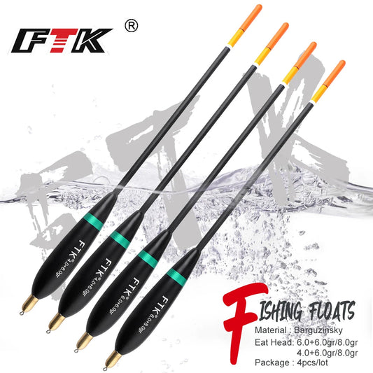 FTK 4PCS/LOT Barguzinsky Fir Float Bobber Vertical Buoy Mixed Size Float Pesca Balsa Floats Set Stopper Peche accesoires Mapêche.com