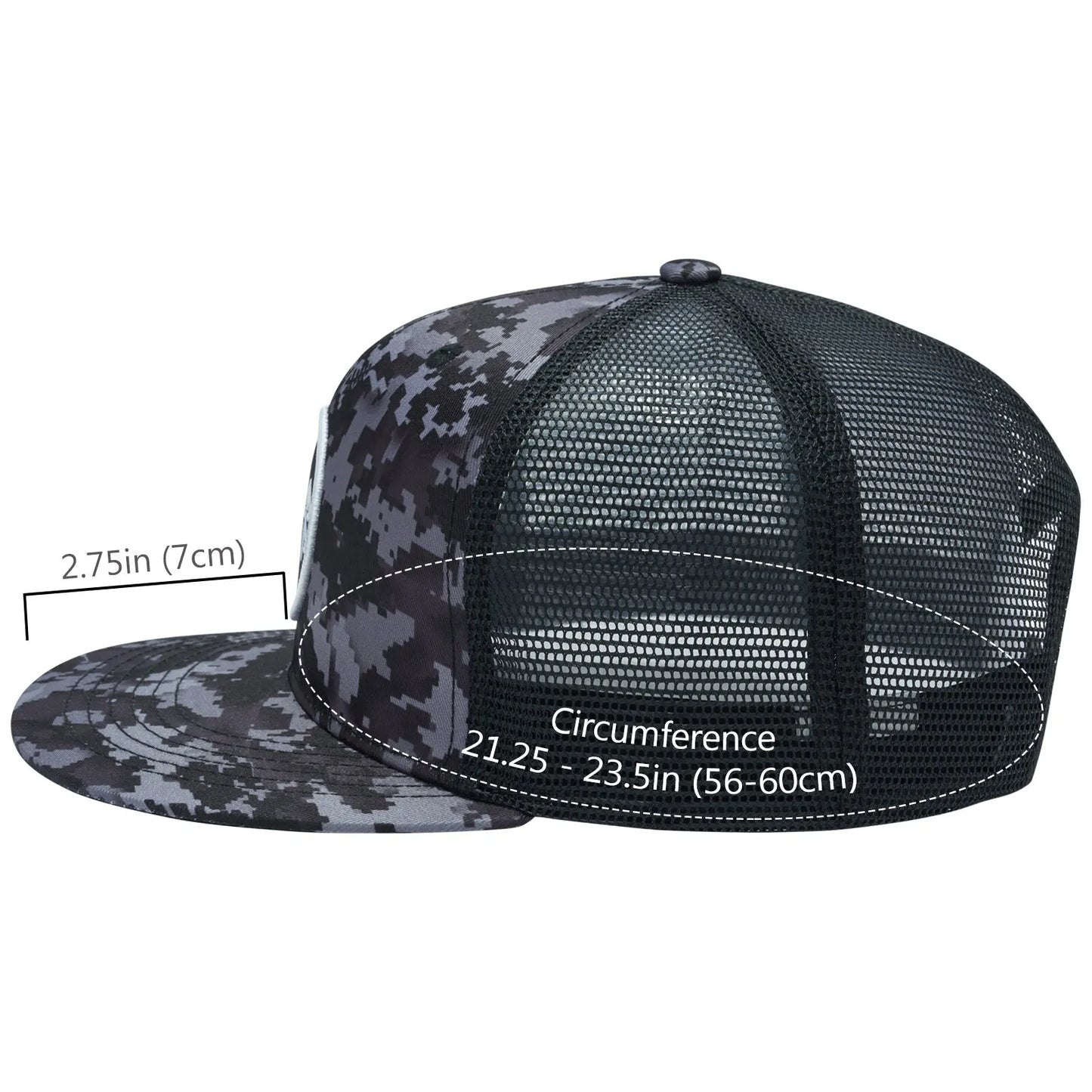 Casquette à visière plate Bassdash, ajustable, en maille