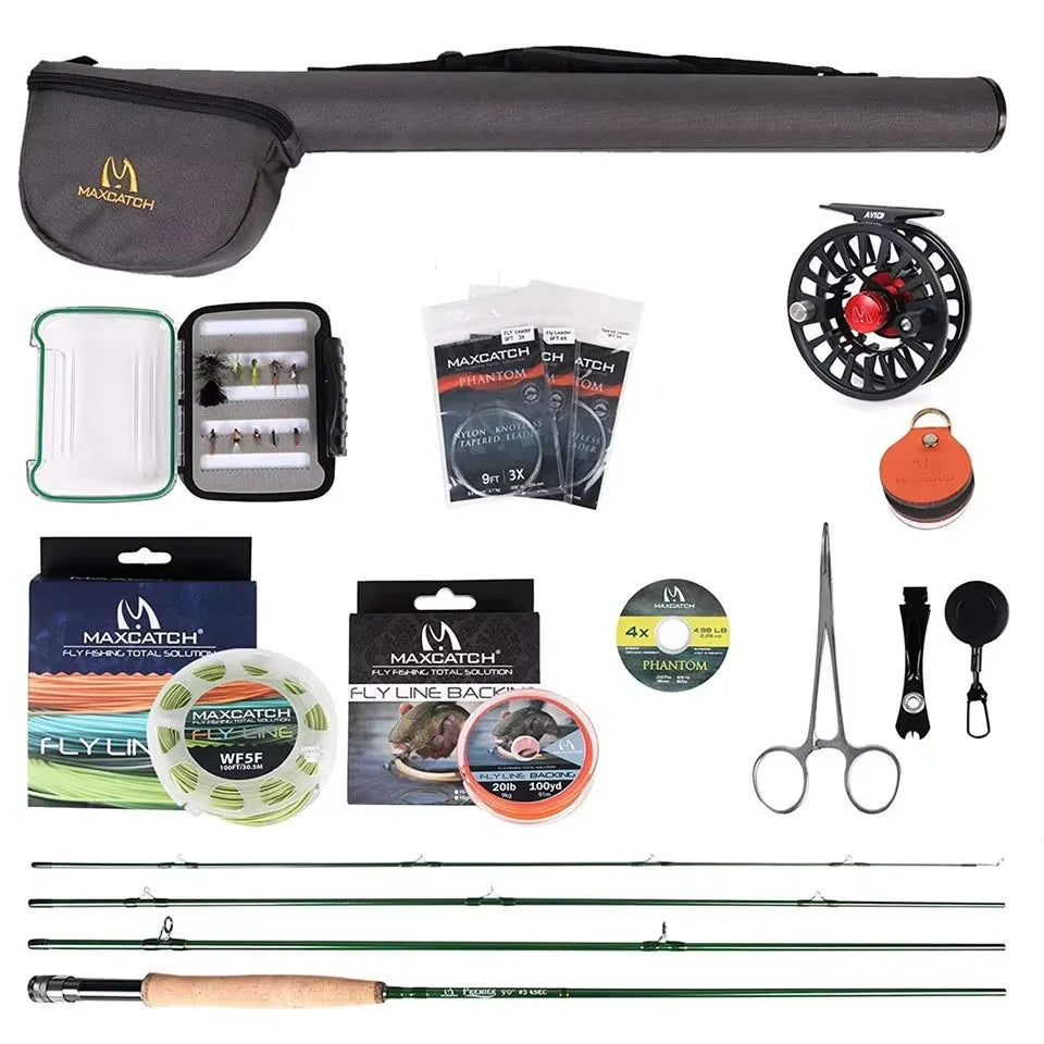 Ensemble Complet de Pêche à la Mouche Maximumcatch – Canne 9', pour soie 4 à 6 WT