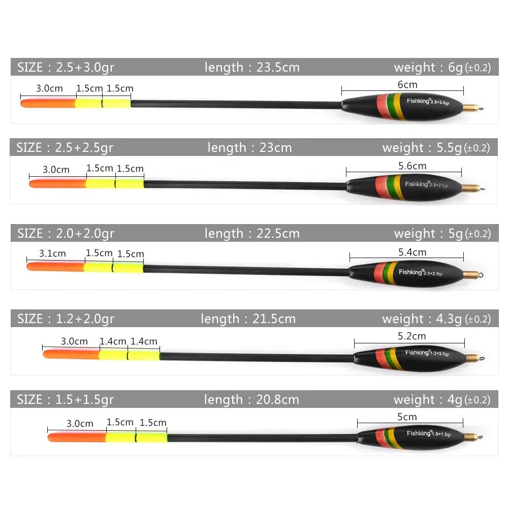 FTK 10Pcs Fishing Float 2g 3g 5g Barguzinsky Fir Float Bobber Long Tail Vertical Buoy For Carp Fishing Accessories Tackle 2023 Mapêche.com