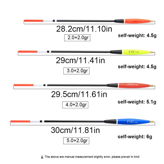 Barguzinsky Fir Bobber Fishing Float  4Pcs/Lot Length 2+2g/3+2g/4+2g/5+2g Copper Ocean Rock Buoy for Carp Fishing Tackle Mapêche.com